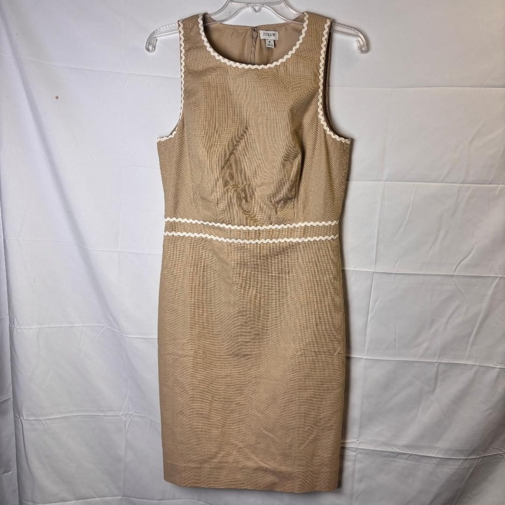 J Crew Dress Sleeveless Light Khaki Size 6 Sheath Knee Length NWT - Picture 1 of 9